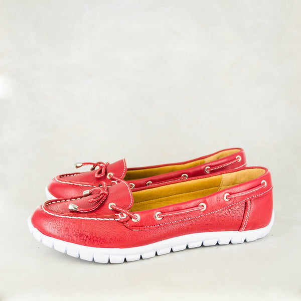 Online Exclusive Outlet Leleza : Ladies Leather Moccasin in Valentine Cayak