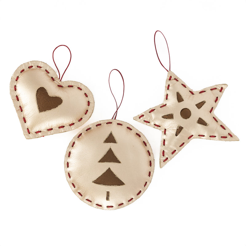 Christmas Heart : Christmas Decor Accessory in Gold & Bronze Metallic