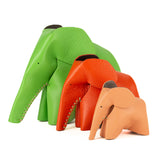 Marula : Large Elephant Family Accessory in Coral Leather