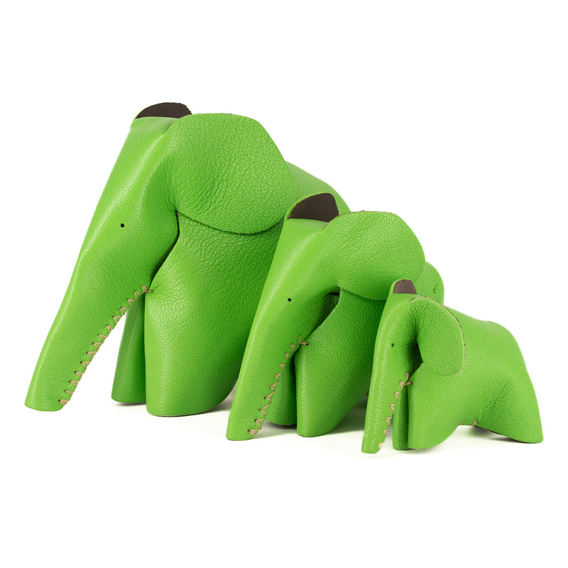 Marula : Large Elephant Family Accessory in Green Leather