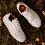 Siphuma : Mens Leather Sneaker in Brilliant White