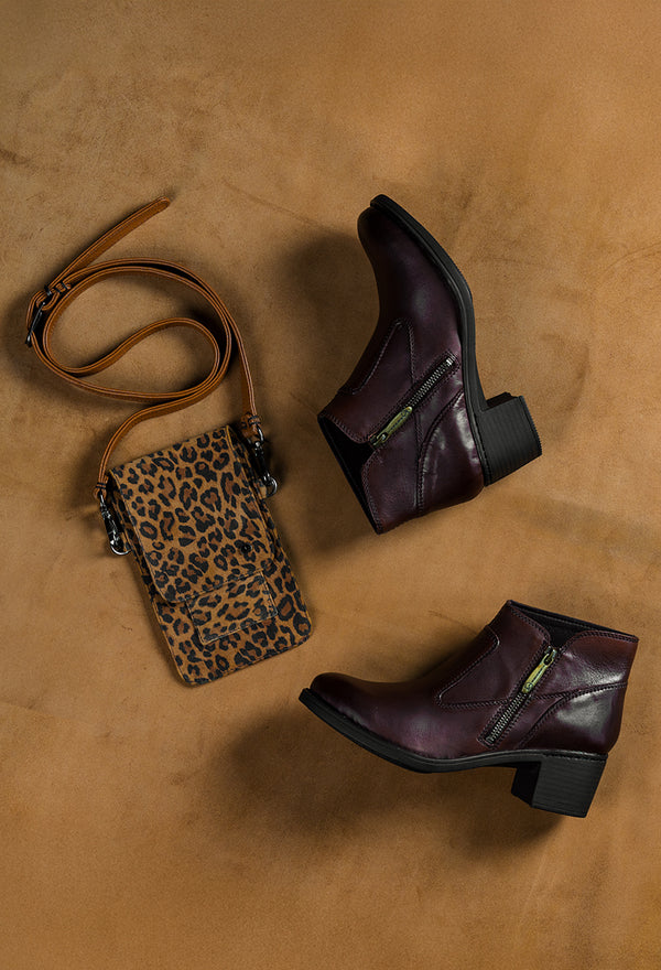Majola : Ladies Leather Ankle Boot in Sable Relaxa