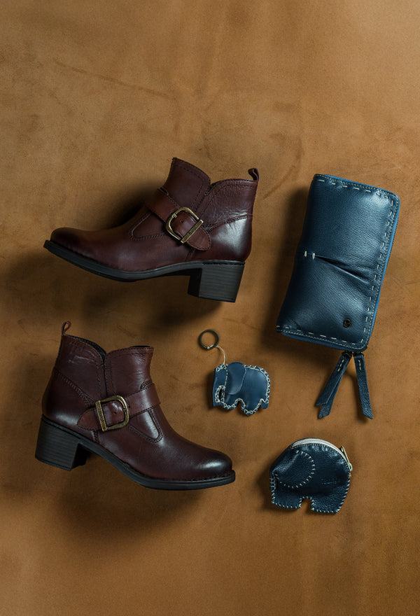 Zibalo : Ladies Leather Ankle Boot in Sable Relaxa