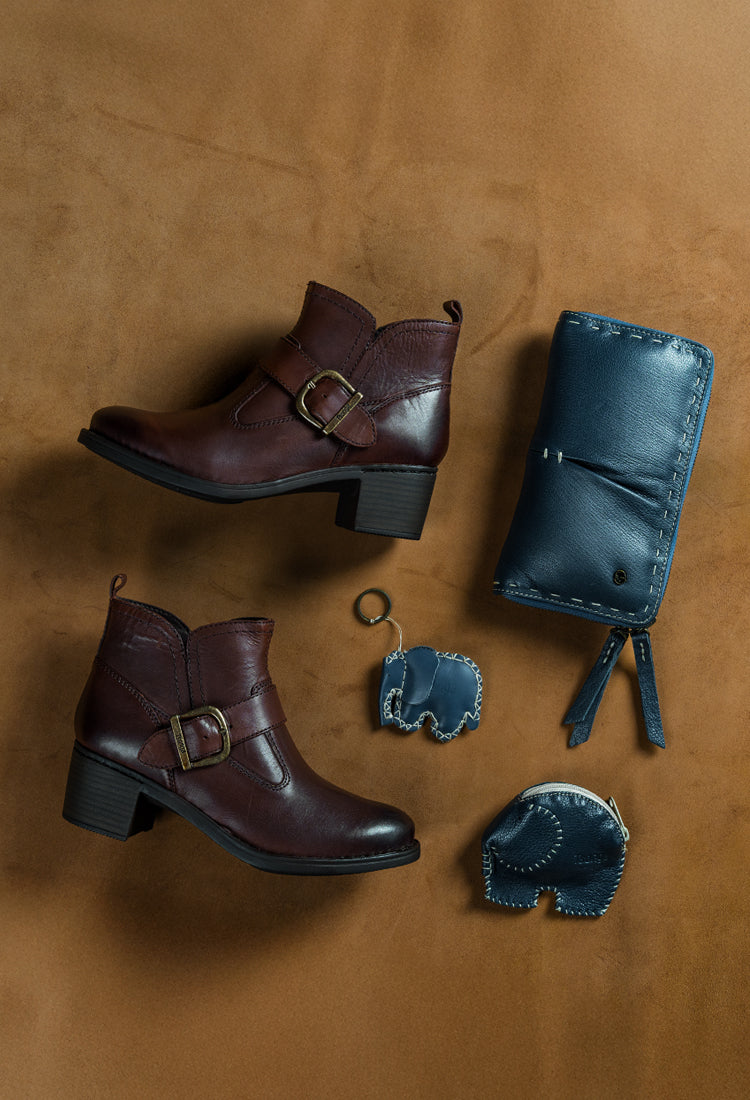 Zibalo : Ladies Leather Ankle Boot in Sable Relaxa