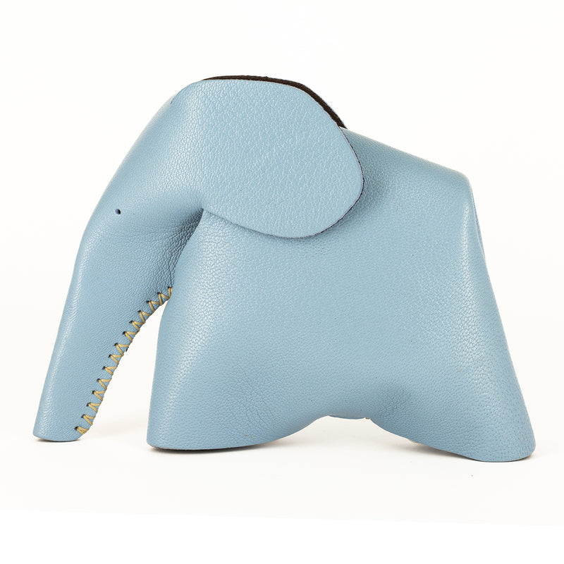 Marula : Large Elephant Family Accessory in Blue Leather