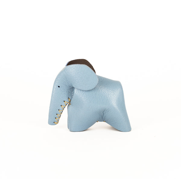 Parva : Small Elephant Family Accessory in Blue Leather