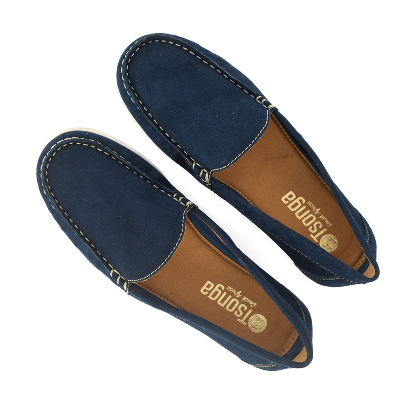 Matatiele : Ladies Leather Moccasin in Navy Velutto