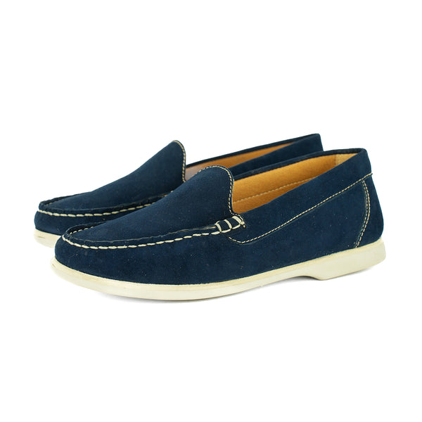 Matatiele : Ladies Leather Moccasin in Navy Velutto