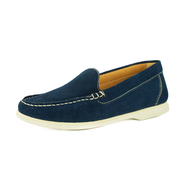 Matatiele : Ladies Leather Moccasin in Navy Velutto