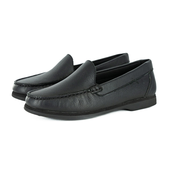 Matatiele : Ladies Leather Moccasin in Black Natan