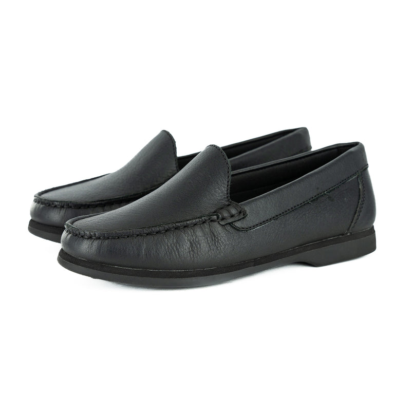 Matatiele : Ladies Leather Moccasin in Black Natan