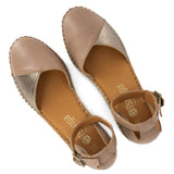 Mirembe : Ladies Leather Wedge Espadrille in Timber Cayak & Sabbia Galaxy