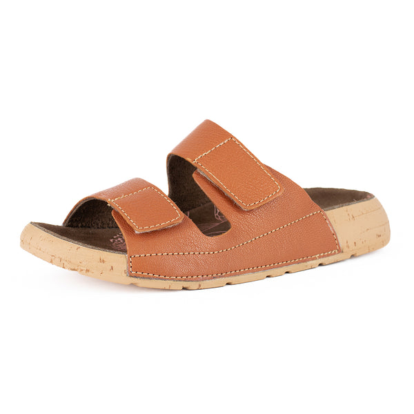 Lesedi : Ladies Leather Sandal in Oak Cayak