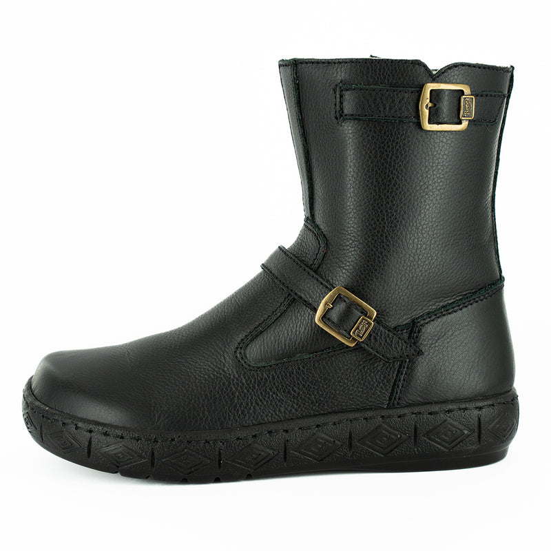 Bulwer : Ladies 100% Wool-Lined Leather Boot in Black Natan