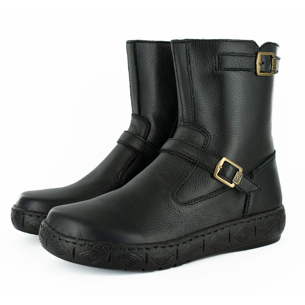 Bulwer : Ladies 100% Wool-Lined Leather Boot in Black Natan