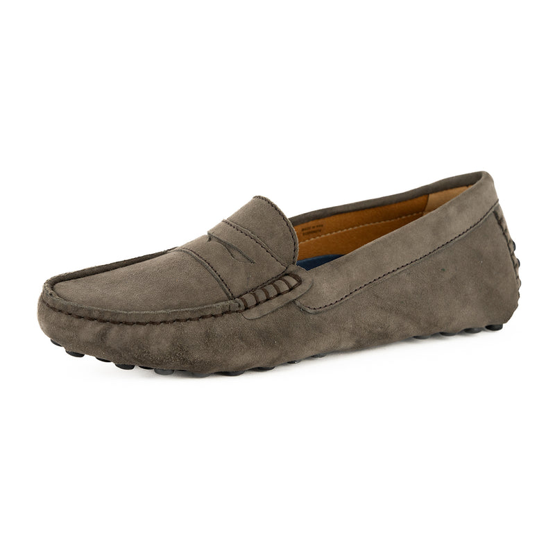 Jozini : Ladies Leather Moccasin In Fungi Velutto