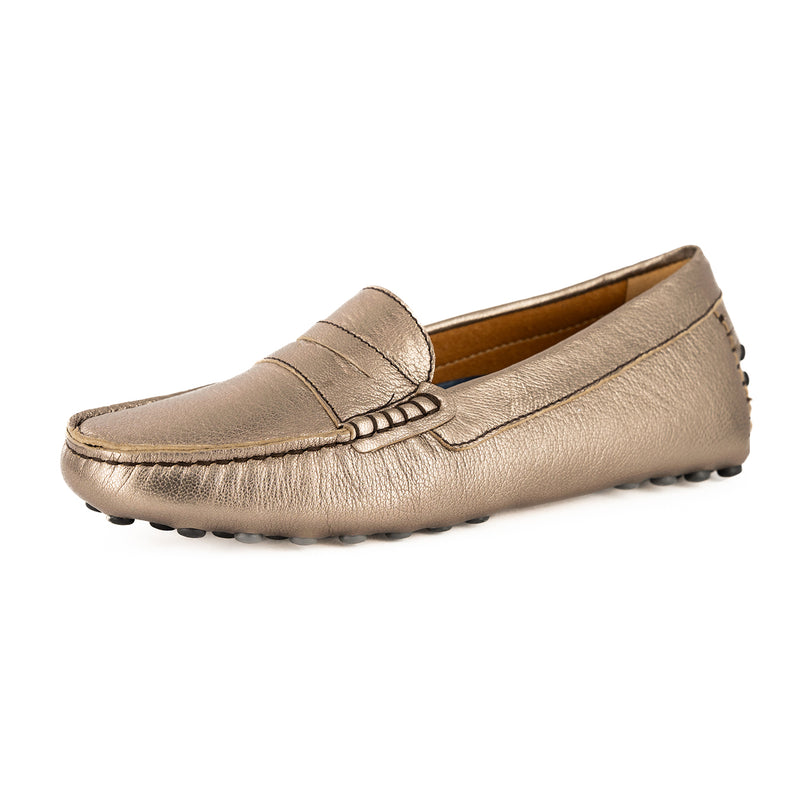 Jozini : Ladies Leather Moccasin In Sabbia Galaxy