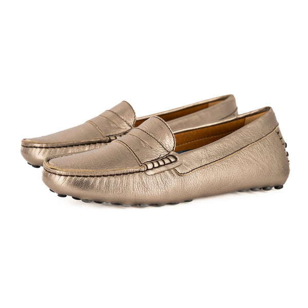 Jozini : Ladies Leather Moccasin In Sabbia Galaxy