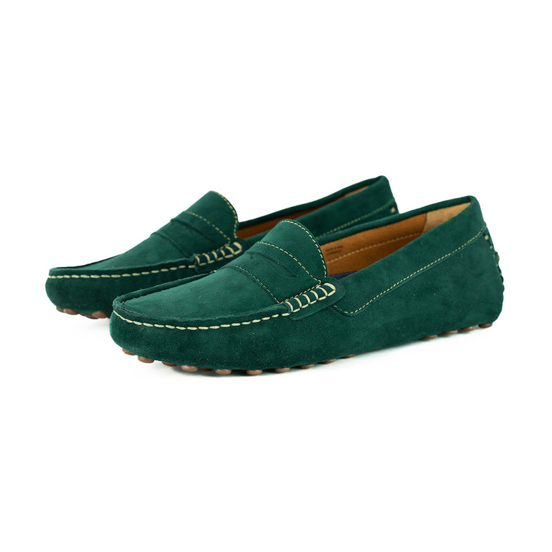 Jozini : Ladies Leather Moccasin In Pine Velutto