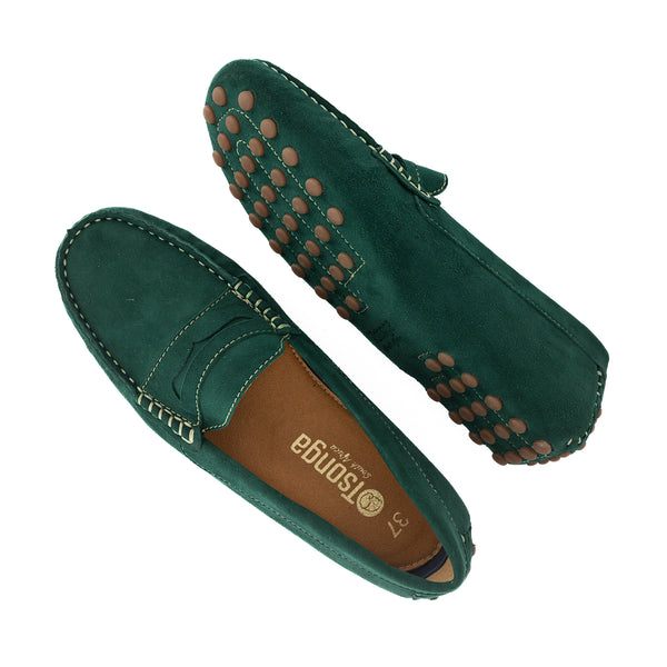 Jozini : Ladies Leather Moccasin In Pine Velutto