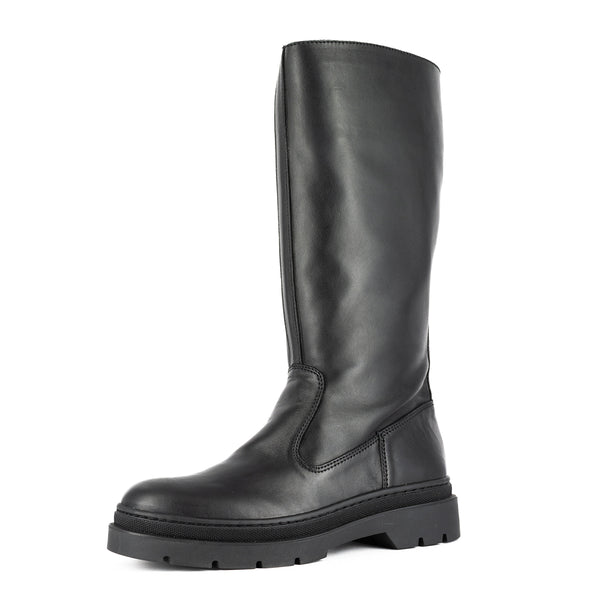 Tozeur : Ladies Leather Mid-Calf Boot in Black Relaxa