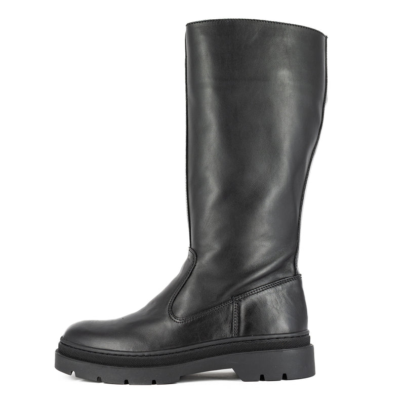 Tozeur : Ladies Leather Mid-Calf Boot in Black Relaxa