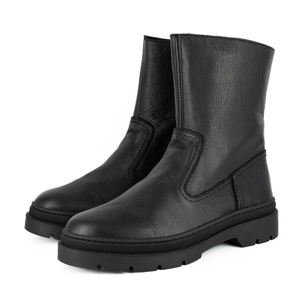 Maroni : Ladies Leather Boot in Black Natan
