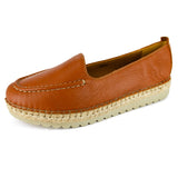 Dodoma : Ladies Leather Espadrille in Oak Natan