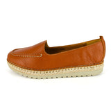 Dodoma : Ladies Leather Espadrille in Oak Natan