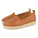 Banjul : Ladies Leather Espadrille in Oak Natan