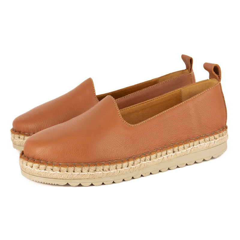 Banjul : Ladies Leather Moccasin Espadrille in Oak Natan – Tsonga