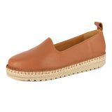 Banjul : Ladies Leather Espadrille in Oak Natan