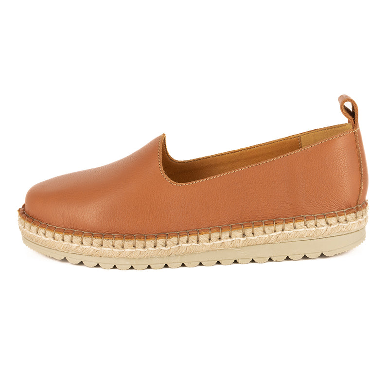 Banjul : Ladies Leather Moccasin Espadrille in Oak Natan – Tsonga