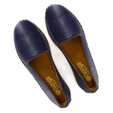 Banjul : Ladies Leather Espadrille in Marine Cayak