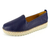 Banjul : Ladies Leather Espadrille in Marine Cayak