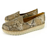 Banjul : Ladies Leather Espadrille in Opal Rockafella