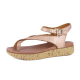 Umnyango : Ladies Leather Sandal in Rose Gold Metallic