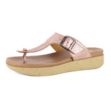 Olufemi : Ladies Leather Sandal in Rose Gold Metallic