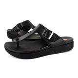 Olufemi : Ladies Leather Sandal in Black Relaxa