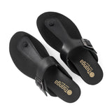 Olufemi : Ladies Leather Sandal in Black Relaxa