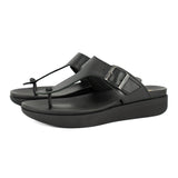 Olufemi : Ladies Leather Sandal in Black Relaxa