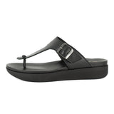 Olufemi : Ladies Leather Sandal in Black Relaxa