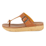 Olufemi : Ladies Leather Sandal in Oak Cayak