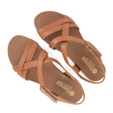 Luanda : Ladies Leather Sandal in Oak Cayak