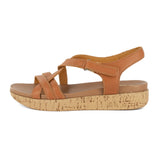 Luanda : Ladies Leather Sandal in Oak Cayak