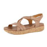 Luanda : Ladies Leather Sandal in Timber Cayak