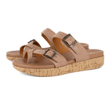 Ashmun : Ladies Leather Sandal in Timber Cayak