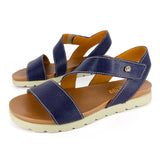 Otavi : Ladies Leather Sandal in Marine Cayak