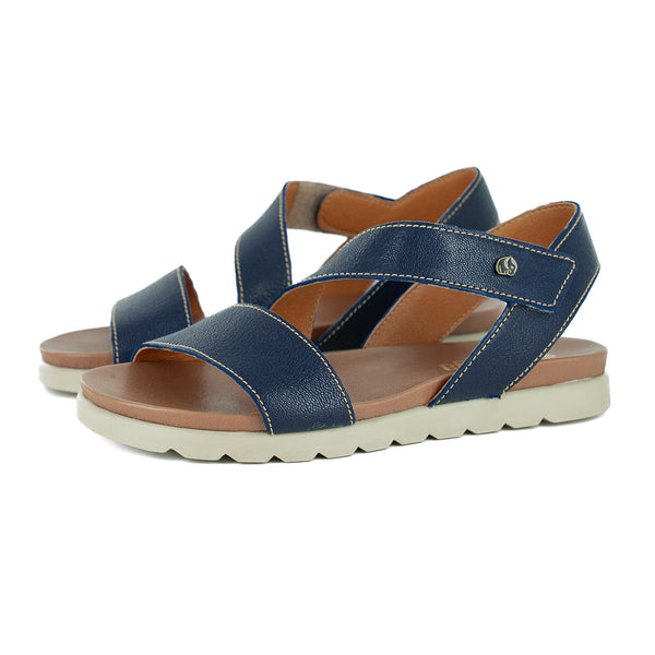 Otavi : Ladies Leather Sandal in Marine Cayak