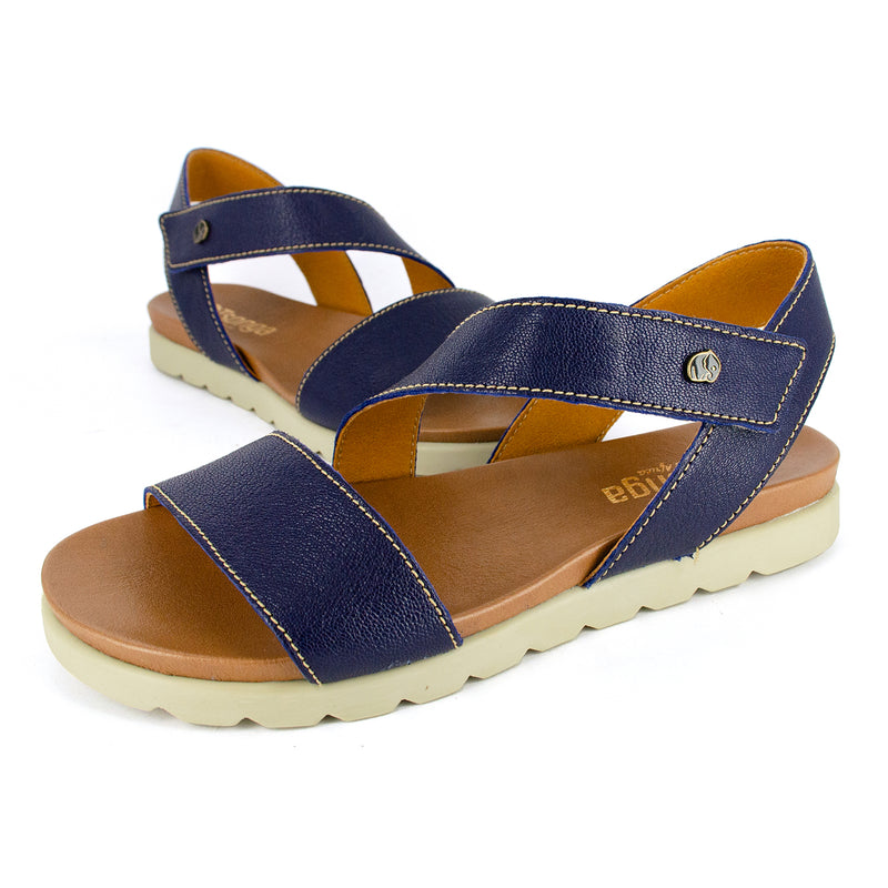 Otavi : Ladies Leather Sandal in Marine Cayak